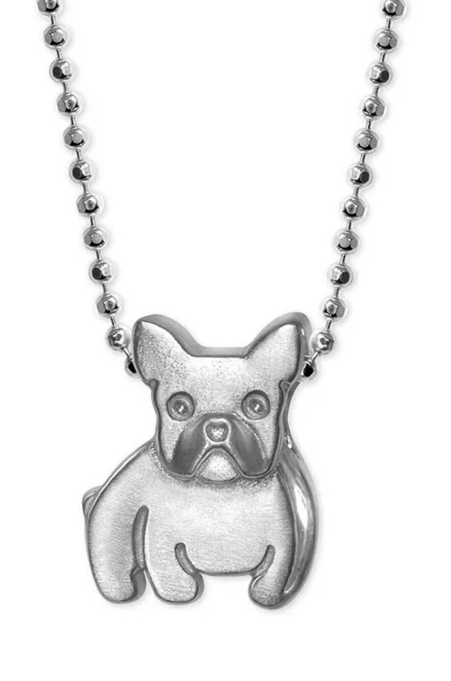 Alex Woo Sterling Silver French Bulldog Pendant Necklace Designer Frenchie Dog